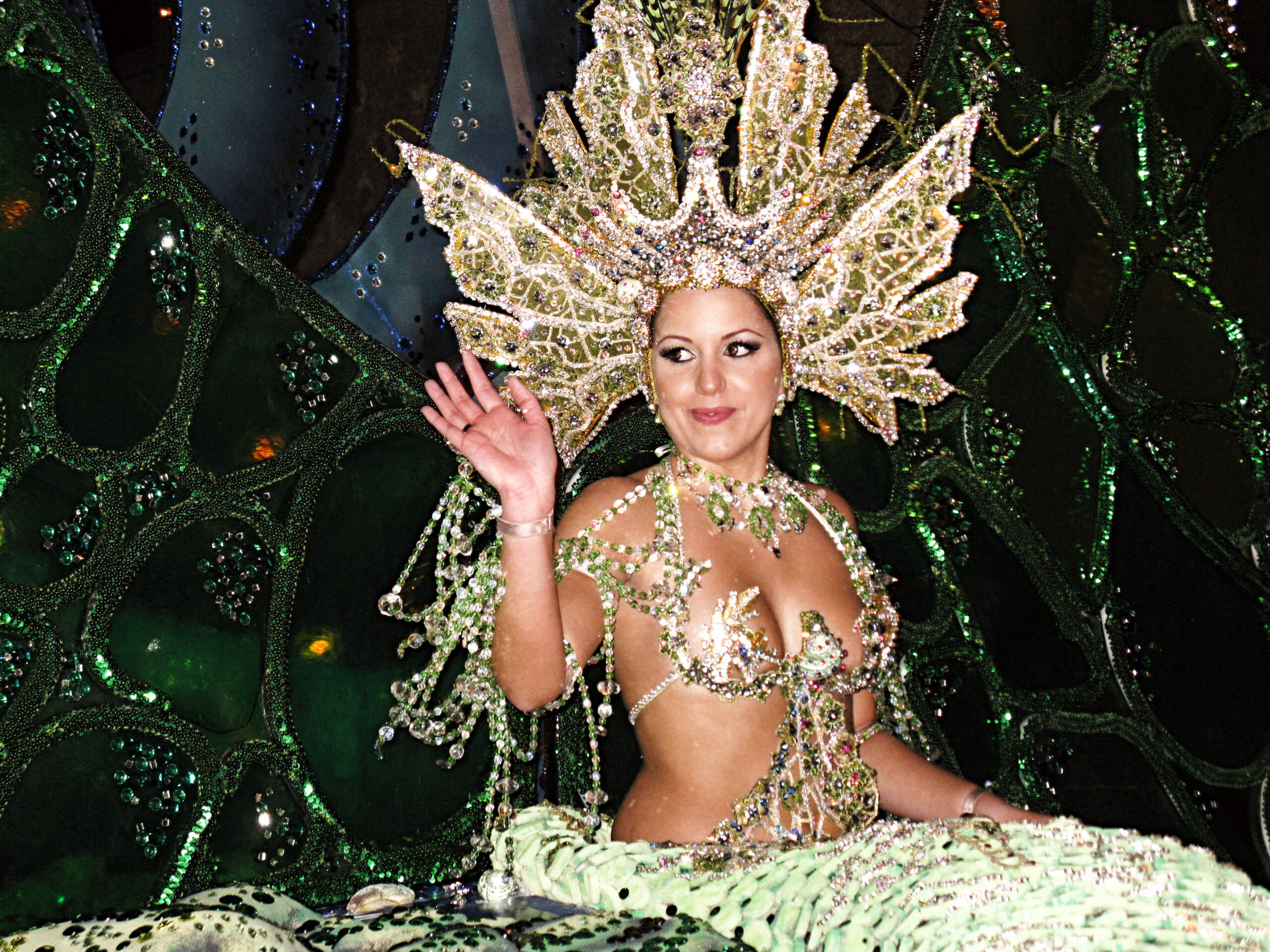 Carnival Queen contestant in costume at the Santa Cruz Carnival